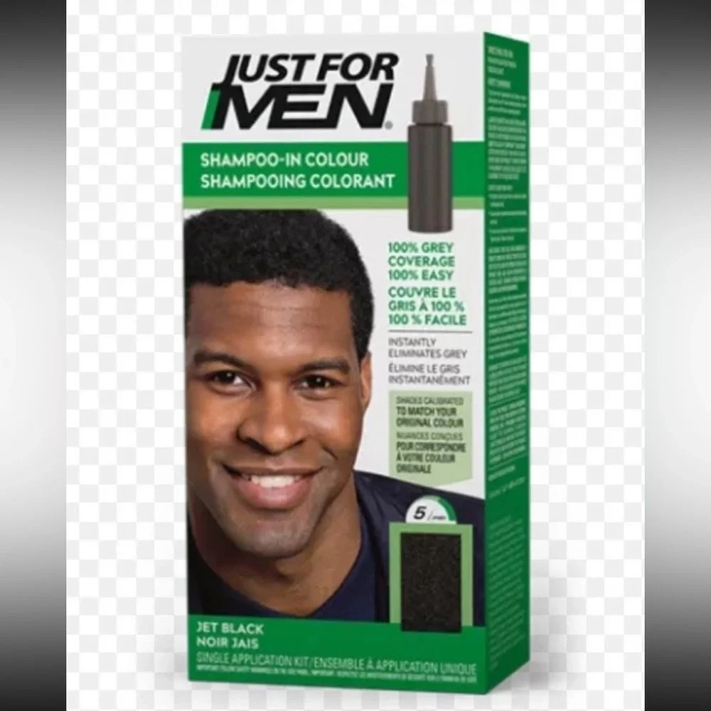 Just For Men Shampoo-in Color Jet Black & Real Black Two Pack New in Box